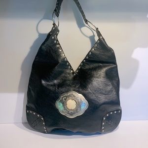 Vintage black leather bag